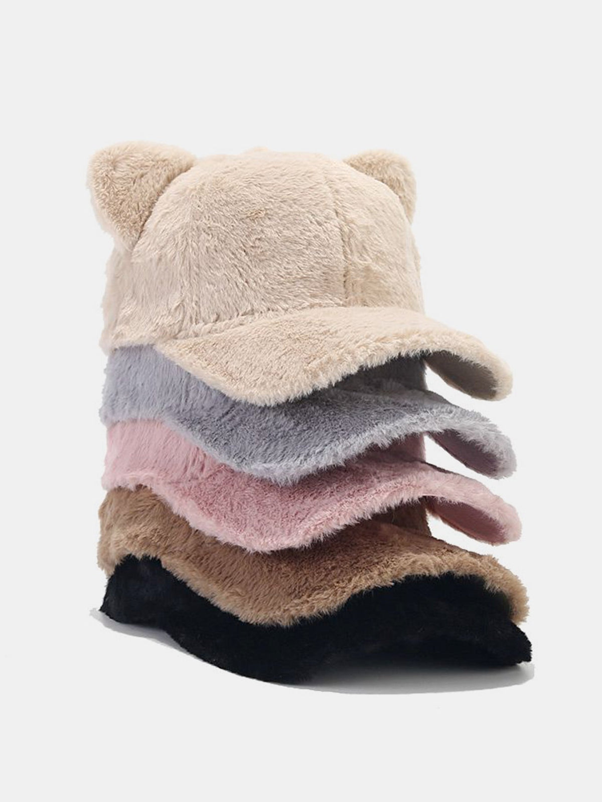 Fluffy Plush Cat Ear Baseball Cap
