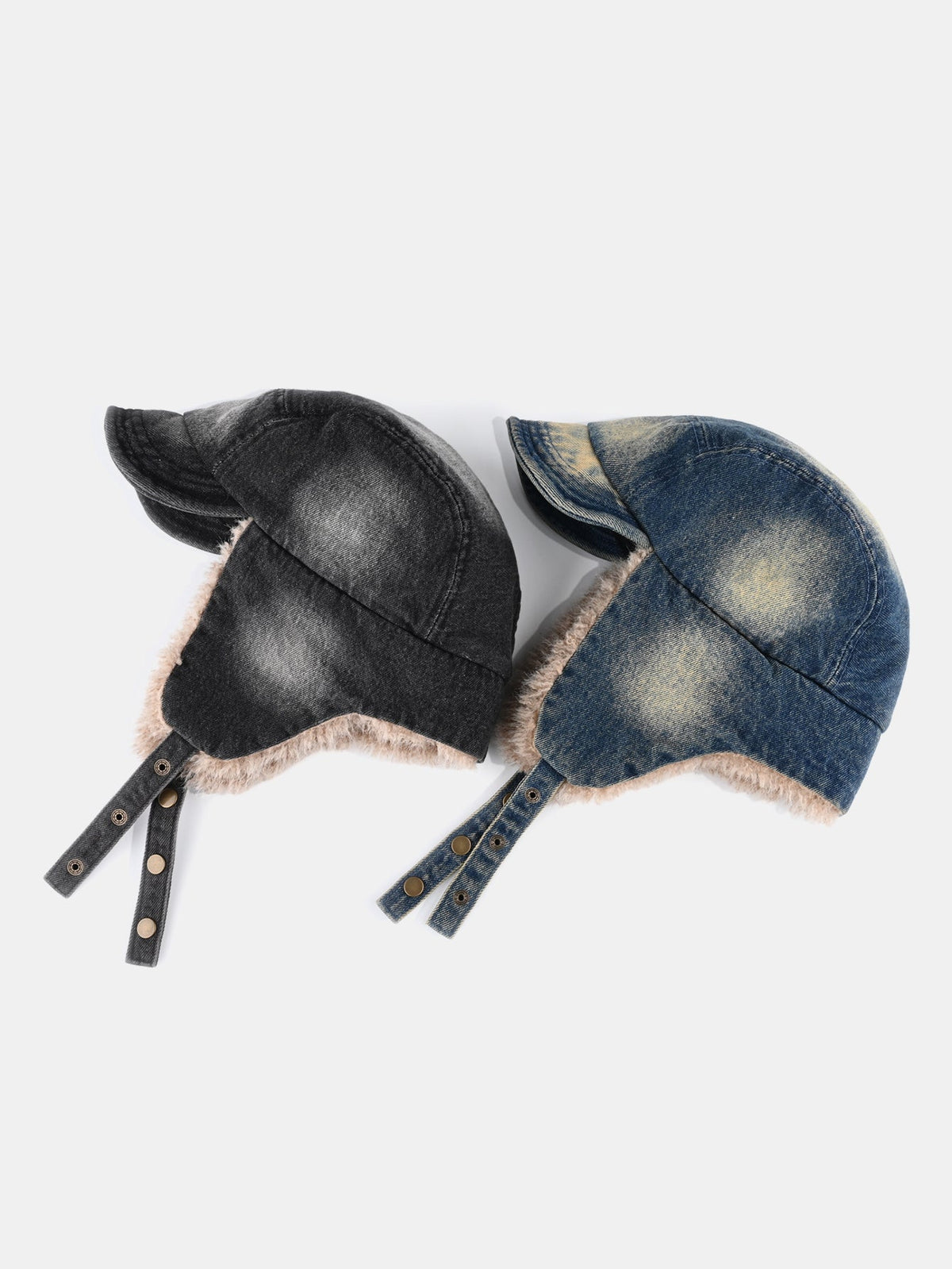 Washed Denim Wool-Lined Hunter Hat