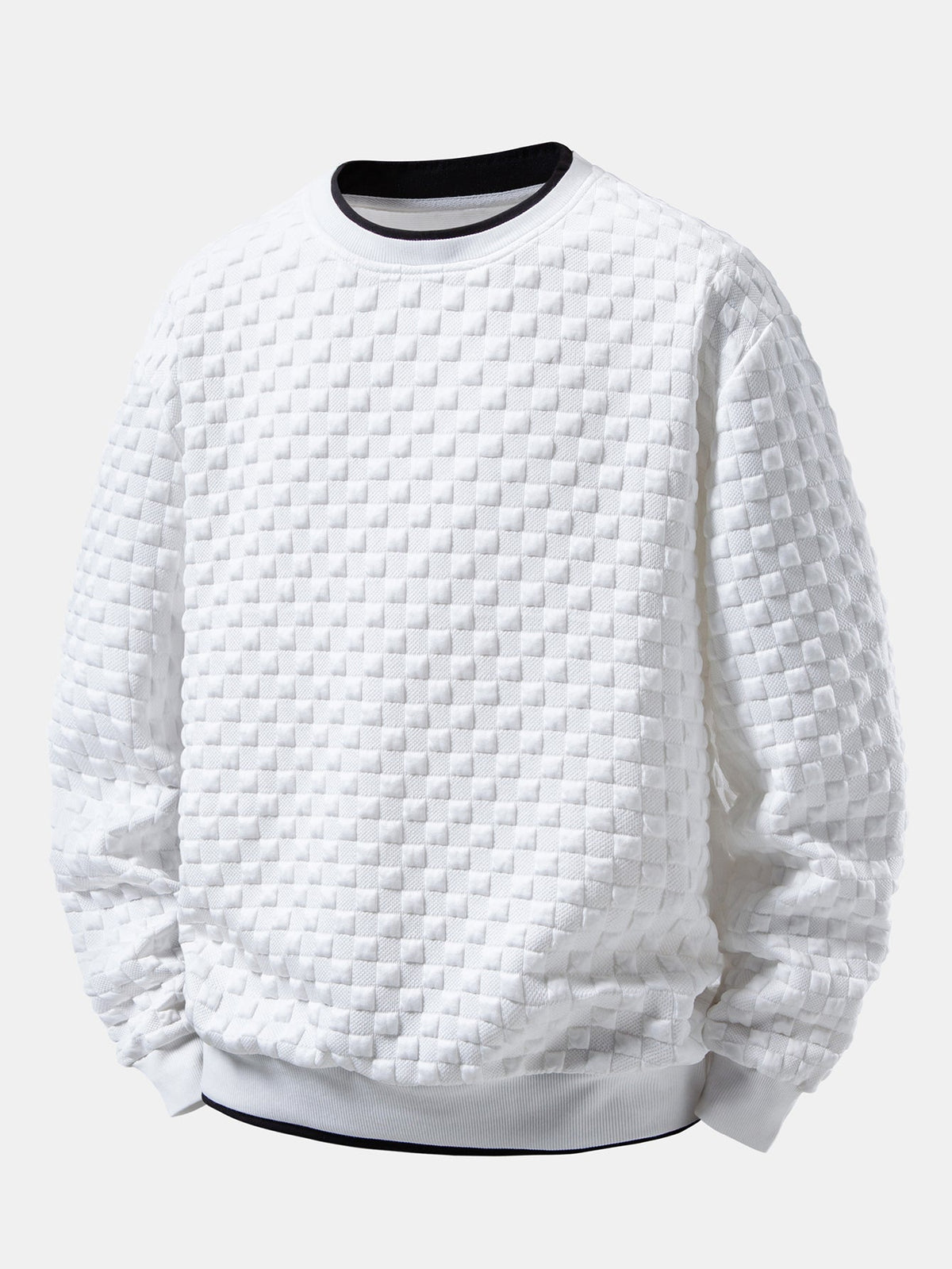 2-in-1 Plaid Jacquard Sweatshirt