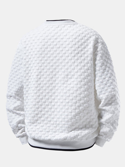 2-in-1 Check Jacquard Sweatshirt & Joggers Set