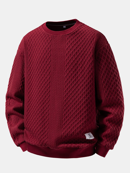 Geometric Jacquard Relaxed Sweatshirt