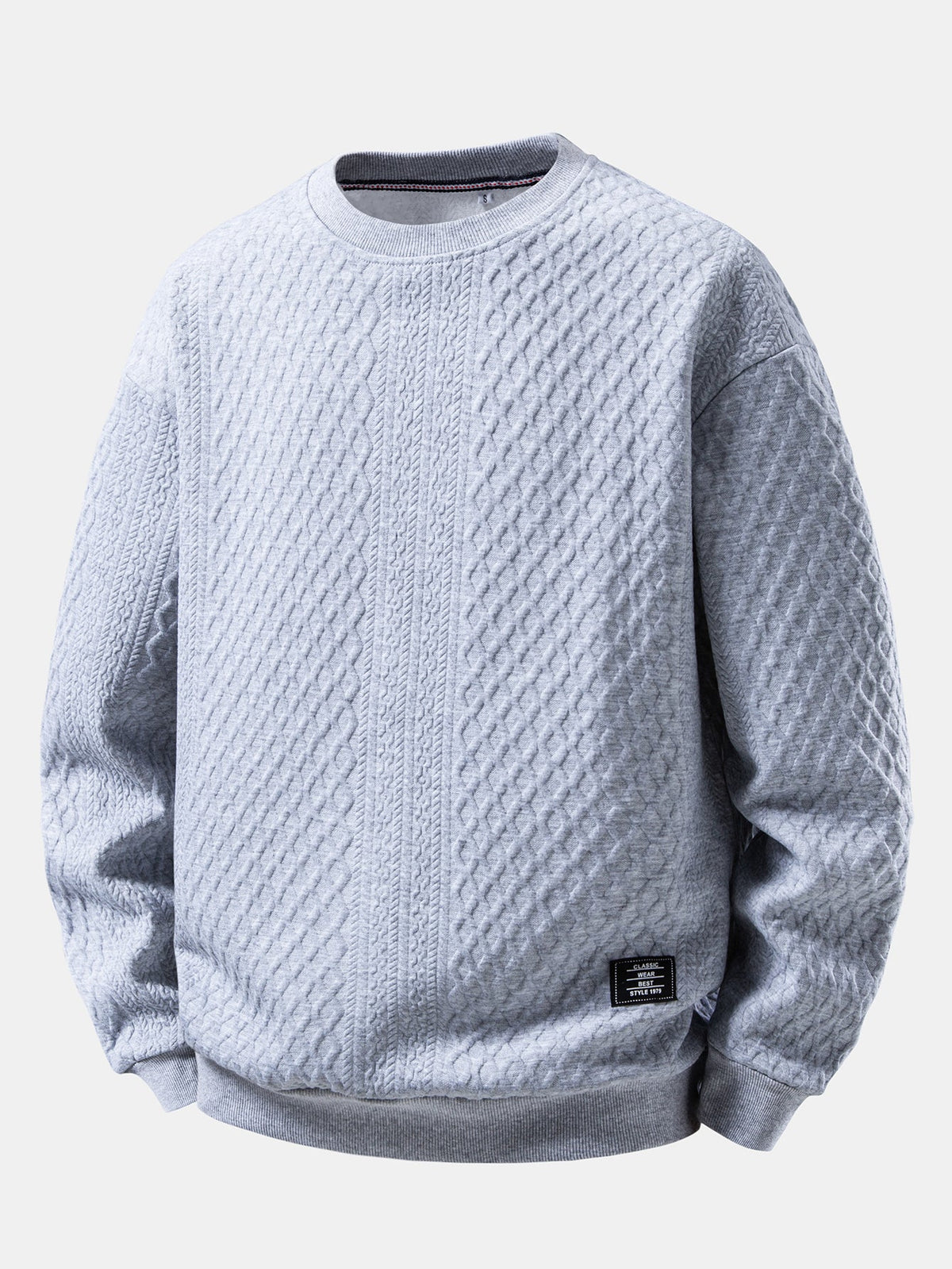 Geometric Jacquard Relaxed Sweatshirt