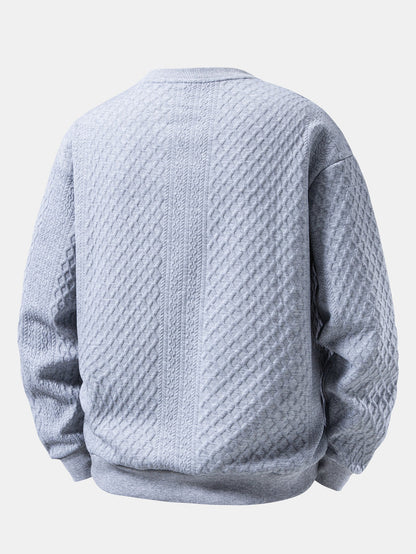 Geometric Jacquard Relaxed Sweatshirt