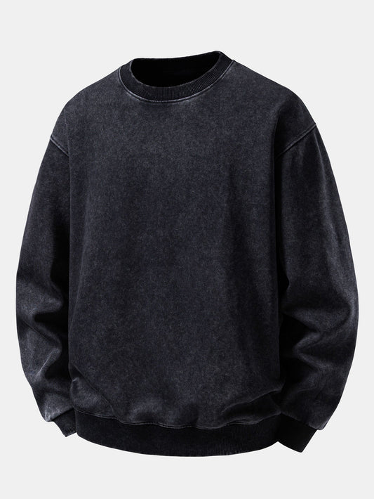Washed Distressed Relaxed Sweatshirt