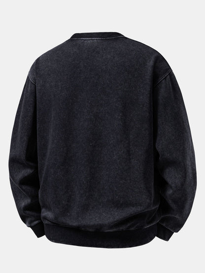 Washed Distressed Relaxed Sweatshirt