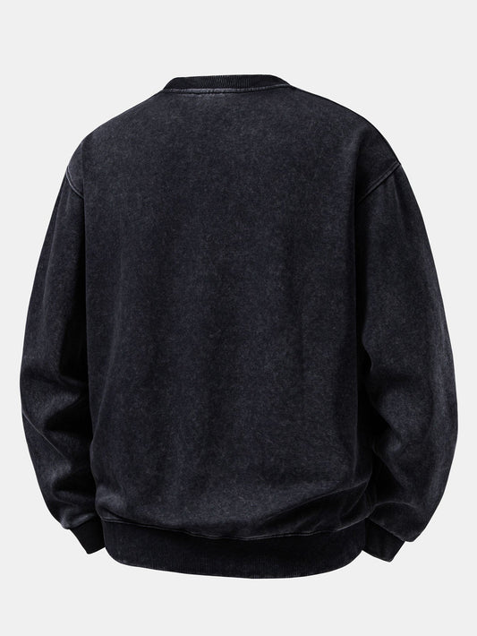 Washed Distressed Relaxed Sweatshirt
