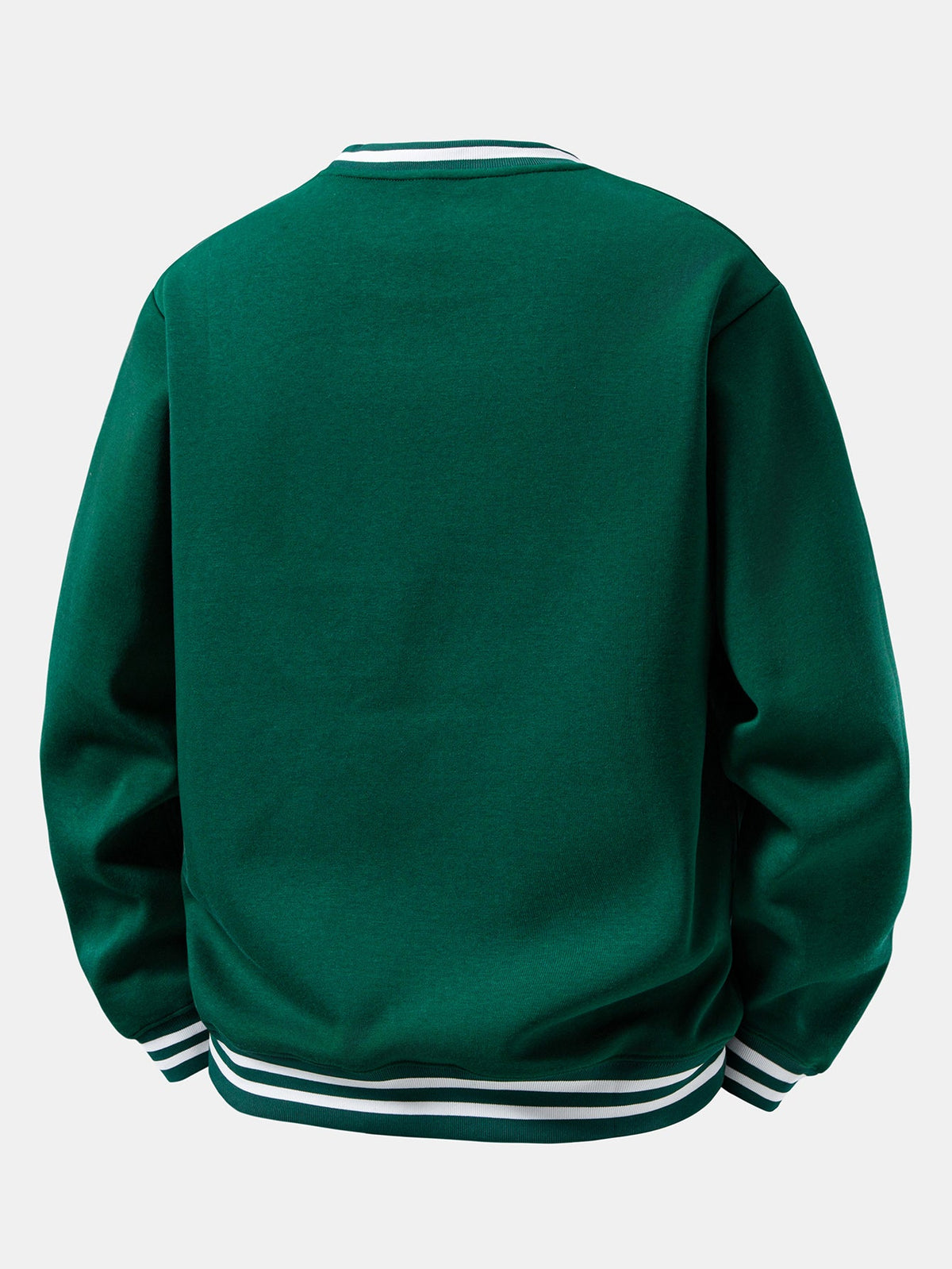 Star & Stripe Print Ribbed Crew Neck Sweatshirt