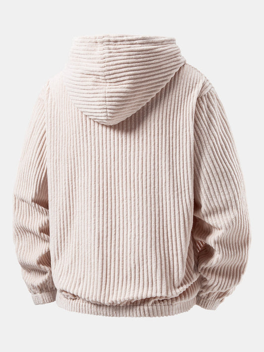 Ribbed Corduroy Relaxed Hoodie