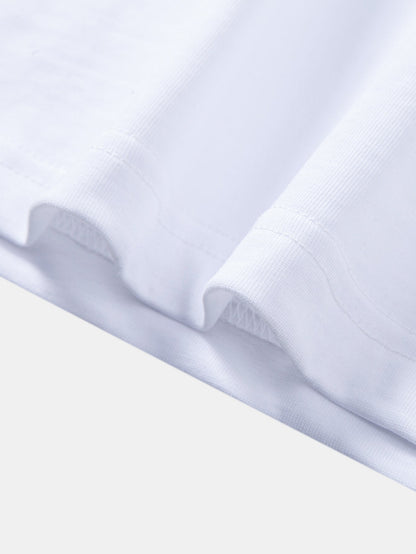 Polo de Algodão com Gola Contrastante e Shorts de Algodão com Cordão de 7"