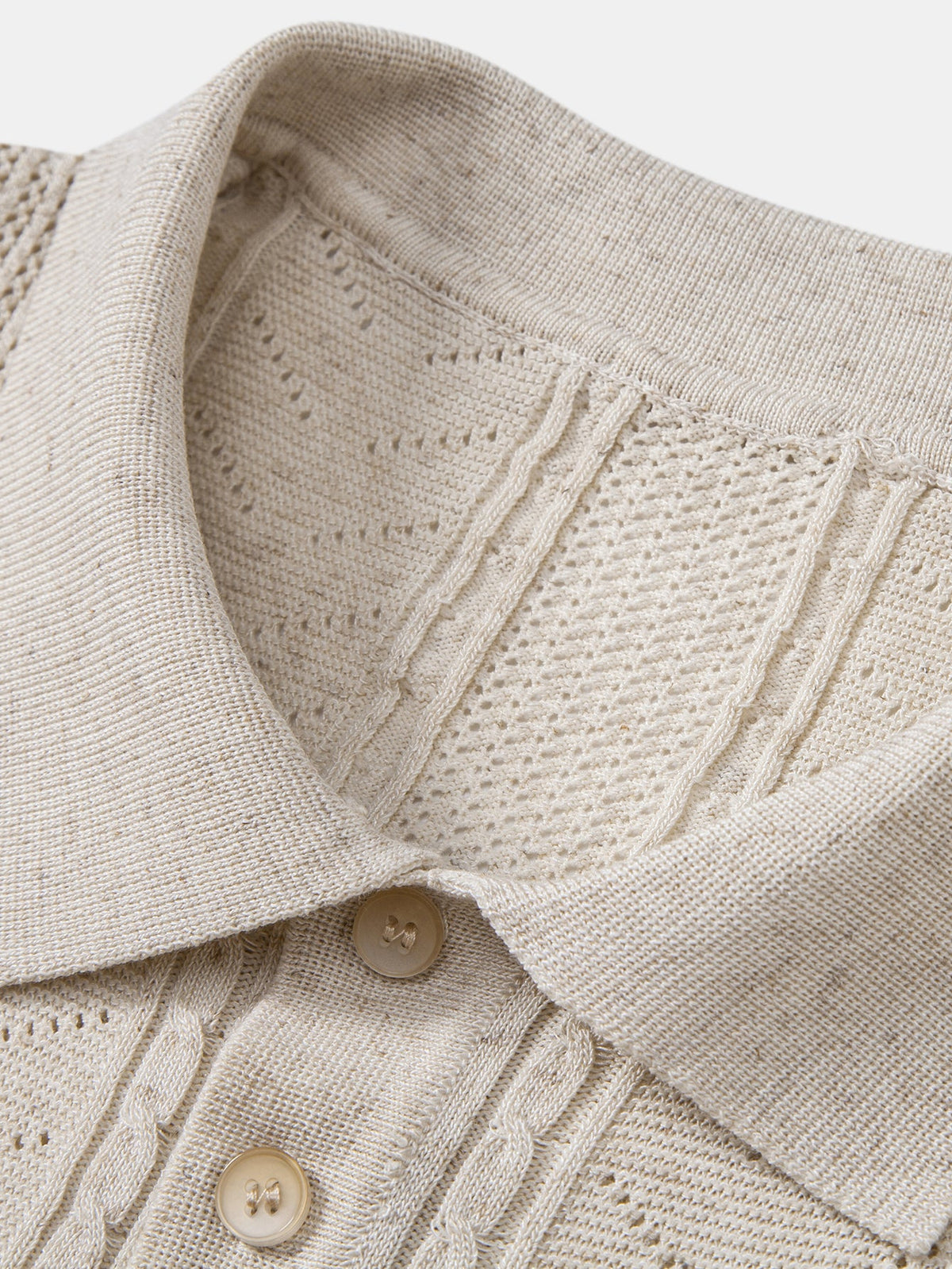 Textured Linen Knit Polo