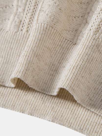 Textured Linen Knit Polo
