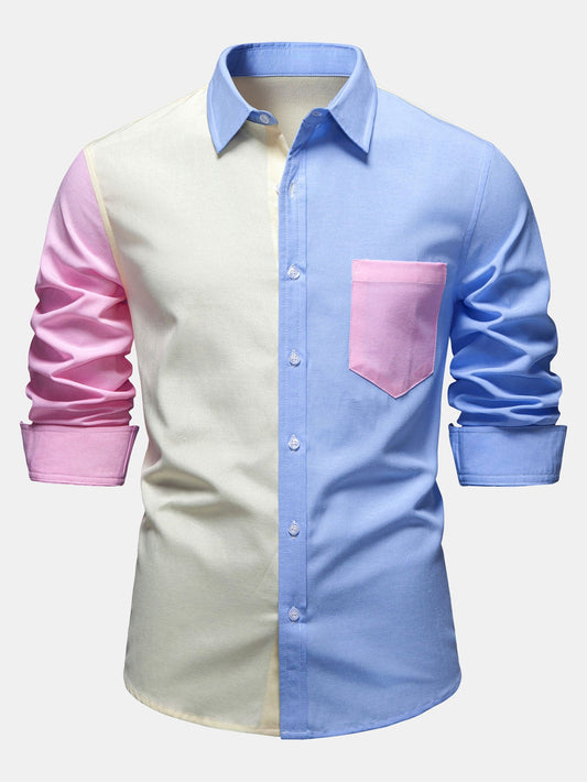 Colour Block Button-Down Oxford Shirt