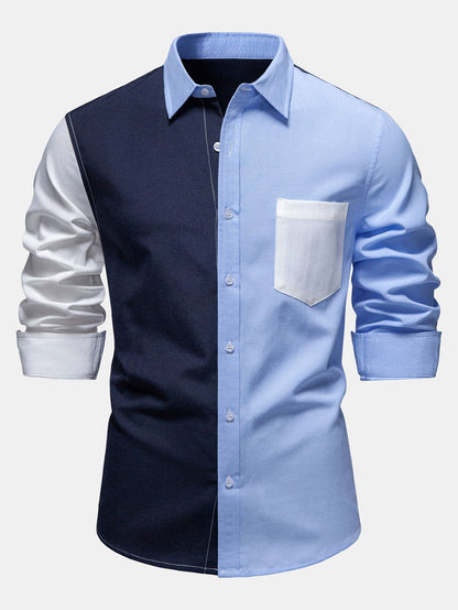 Colour Block Button-Down Oxford Shirt