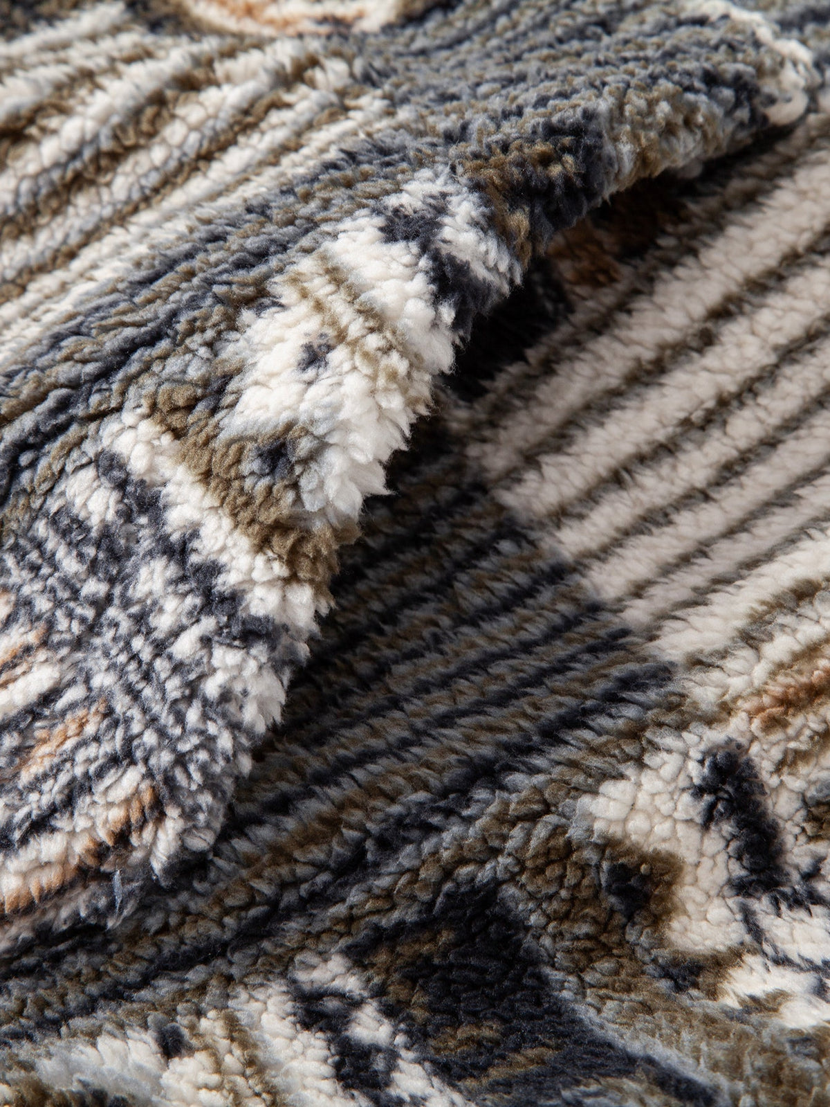 Aztec Print Sherpa Zip Hooded Jacket