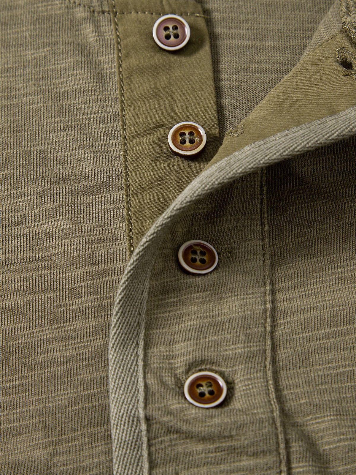 Textured Cotton Henley T-Shirt