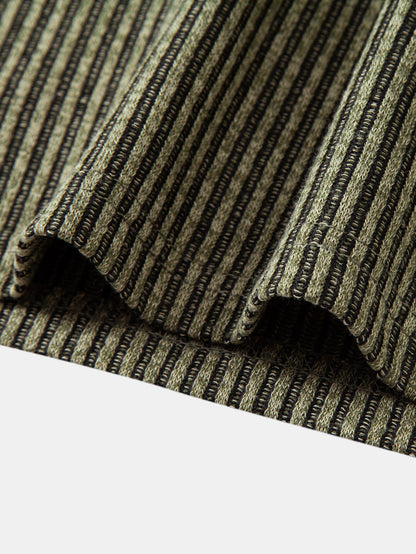 Ribbed Knit Long Sleeve Henley
