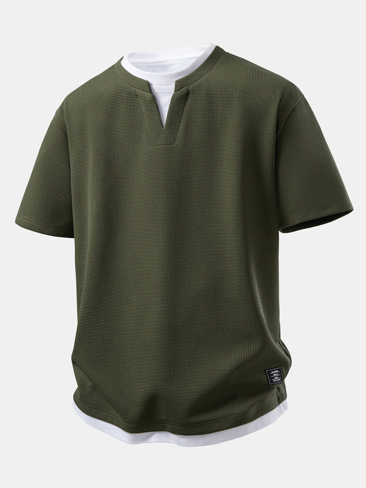 2-in-1 Waffle Notch Neck T-Shirt & 7" Shorts Set