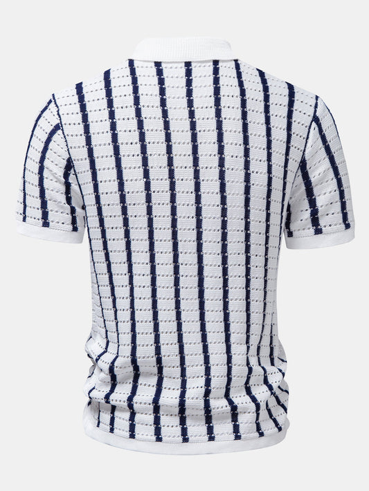 Striped Open Knit Shirt