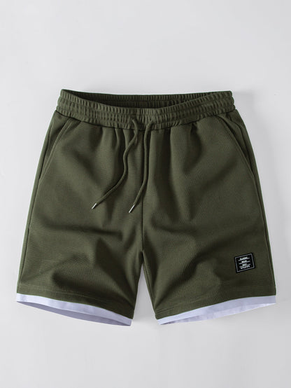2-in-1 Waffle Notch Neck T-Shirt & 7" Shorts Set