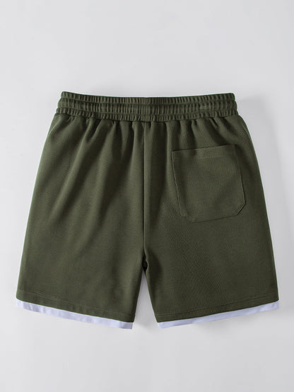 2-in-1 Waffle Notch Neck T-Shirt & 7" Shorts Set