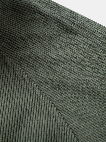 Moletom com Zíper 1/4, Manga Raglan e Veludo Cotelê