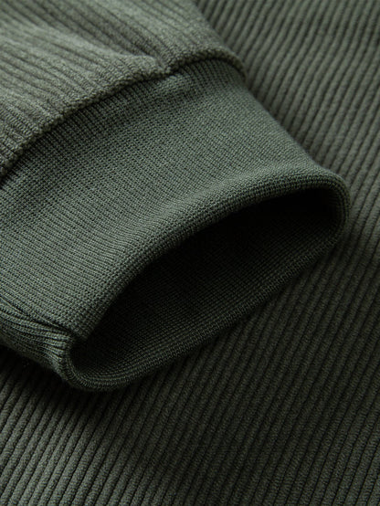 Moletom com Zíper 1/4, Manga Raglan e Veludo Cotelê