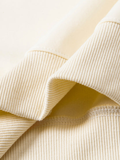 Moletom Polo com Contraste e Calça de Moletom de Perna Reta, Modelagem Relaxada