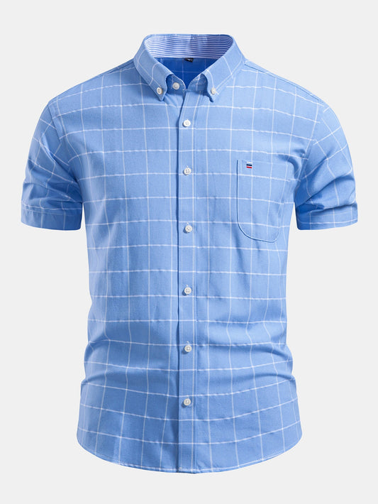 Camisa xadrez de algodão com botões