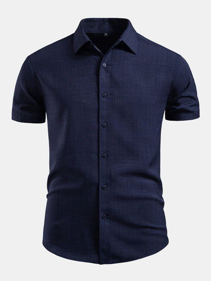 Camisa com botões de visual de linho