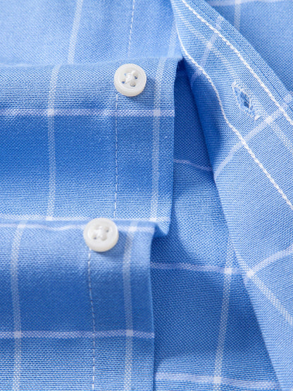 Camisa xadrez de algodão com botões