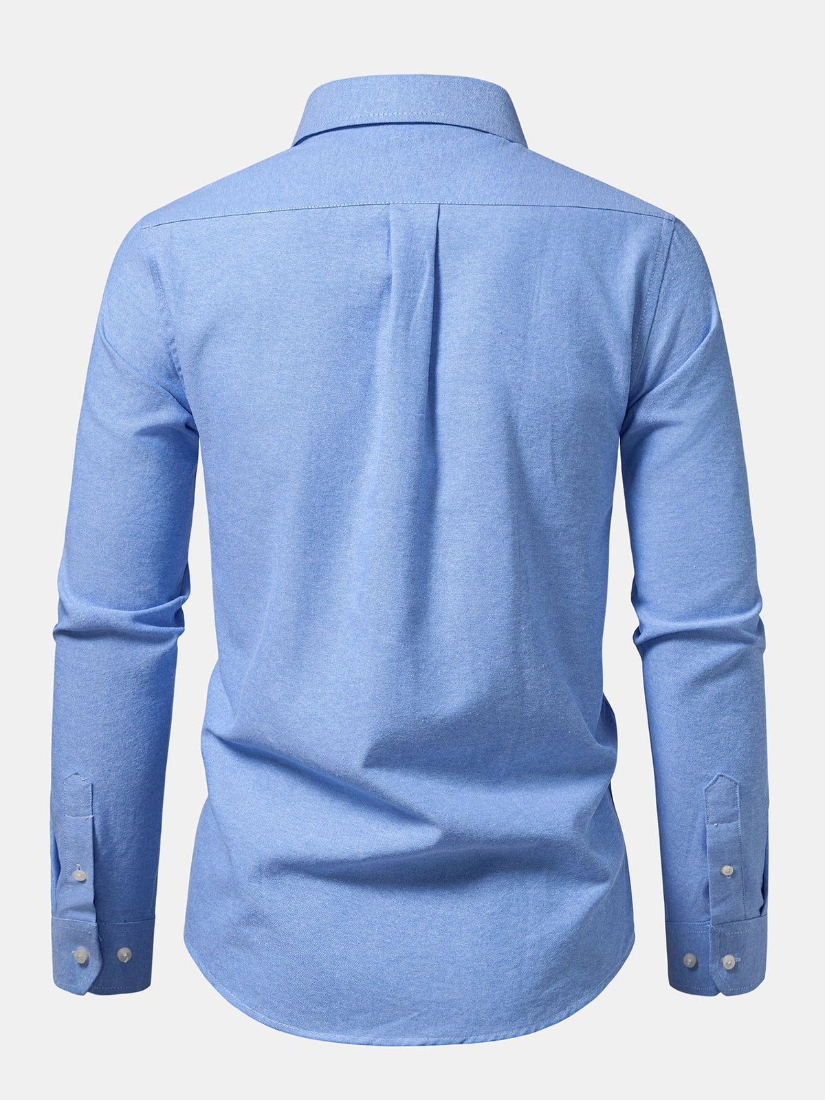 Camisa Oxford listrada com contraste e botões na gola