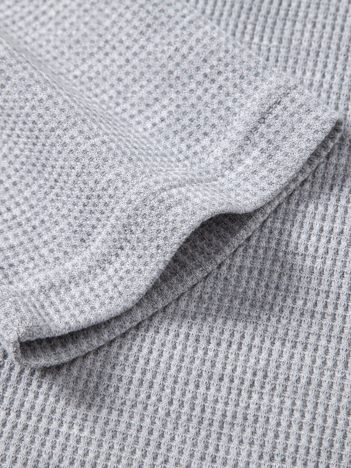 Camisa Henley de malha waffle 2 em 1 de manga longa