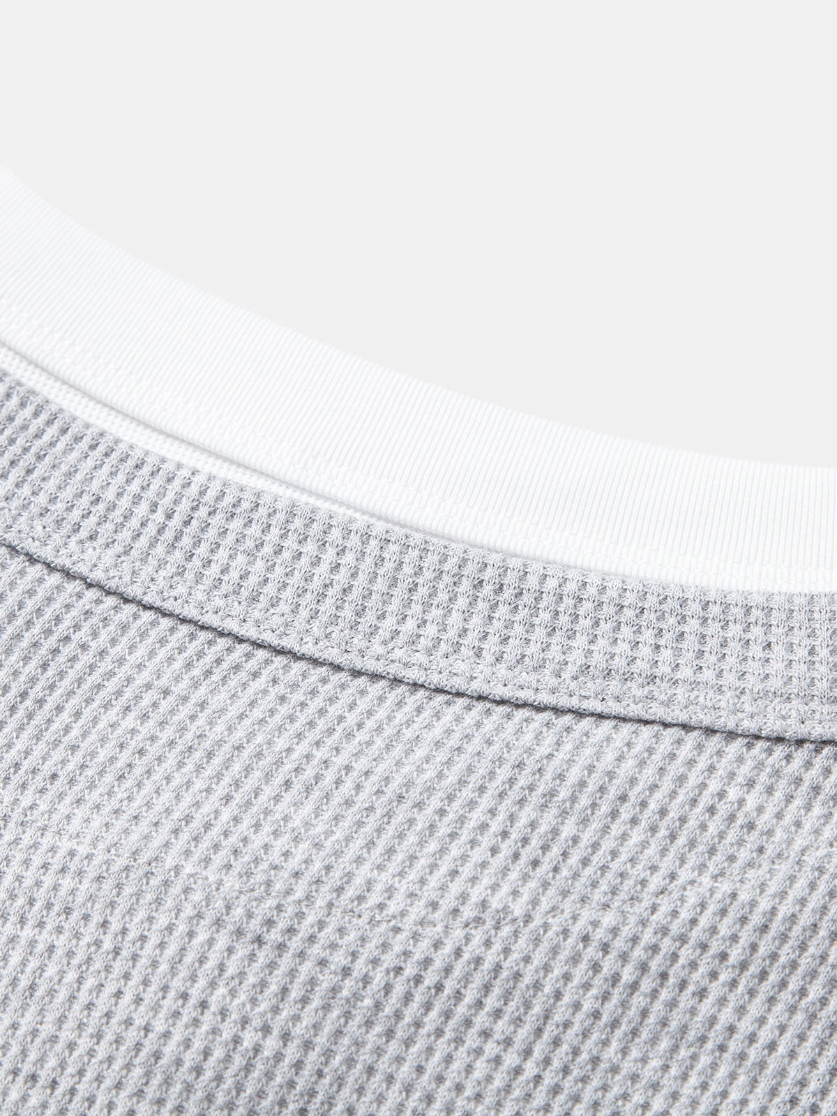 Camisa Henley de malha waffle 2 em 1 de manga longa