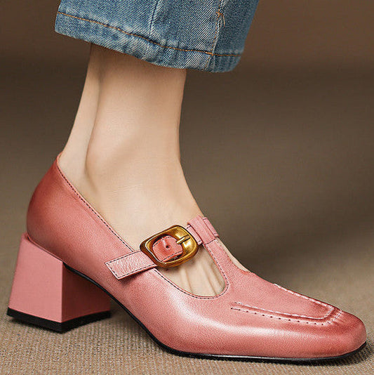 Marlowe Leather Mary Jane Heels