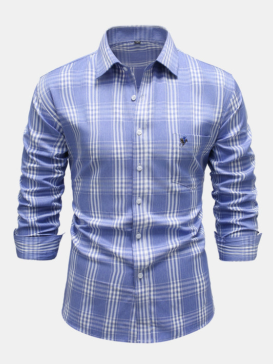 Camisa xadrez de algodão com botões