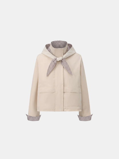 STM-TEX™ Funnel Collar Waterproof Bomber Jacket With Optional Hooded Scarf