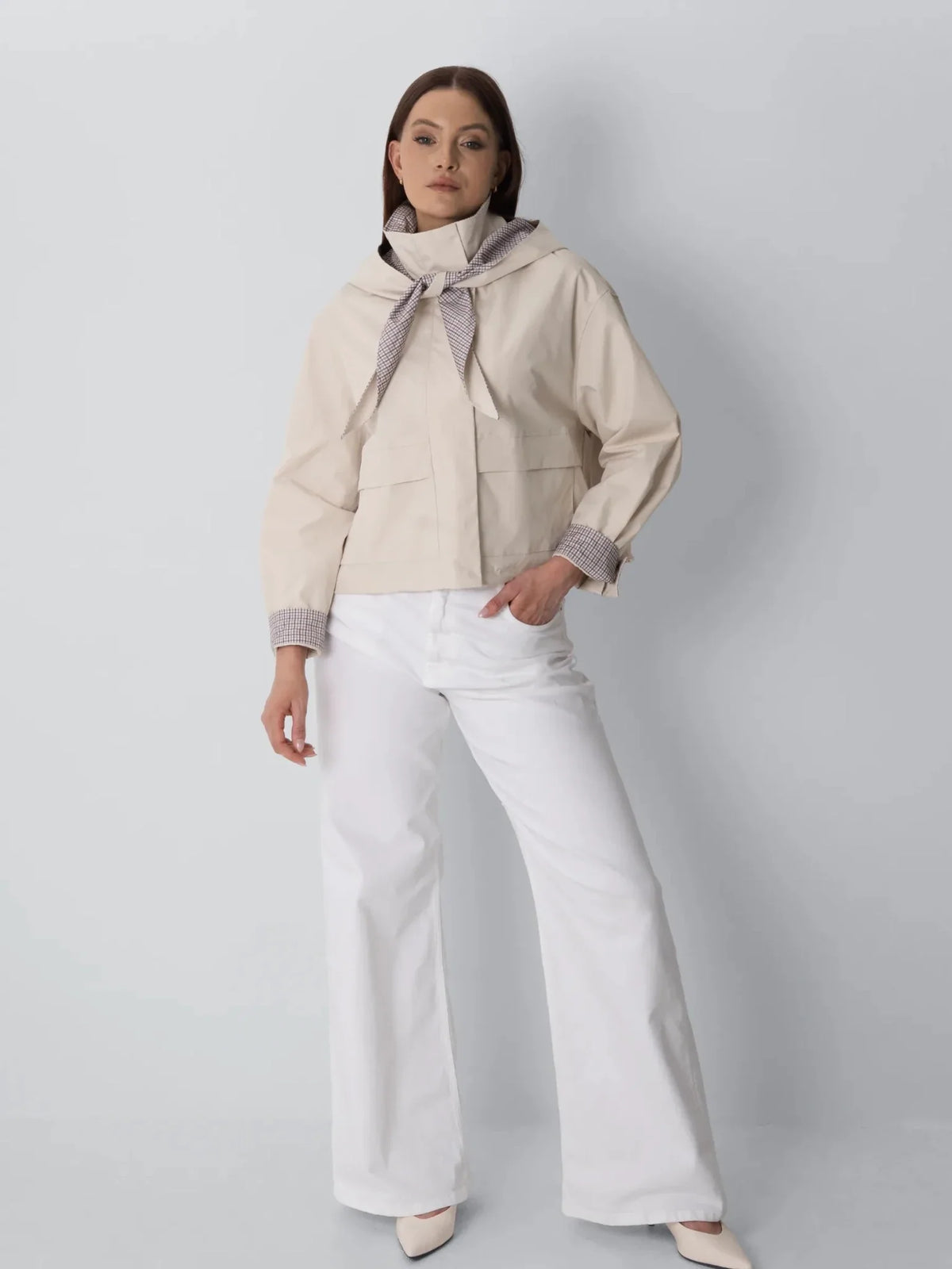 STM-TEX™ Funnel Collar Waterproof Bomber Jacket With Optional Hooded Scarf