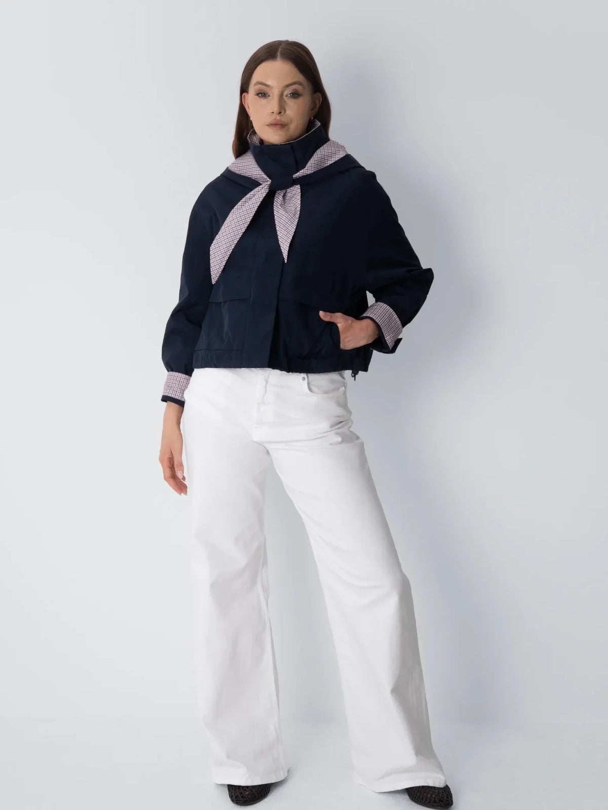 STM-TEX™ Funnel Collar Waterproof Bomber Jacket With Optional Hooded Scarf