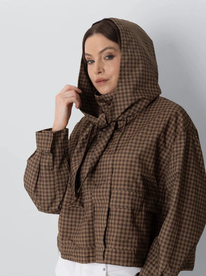 STM-TEX™ Funnel Collar Waterproof Bomber Jacket With Optional Hooded Scarf