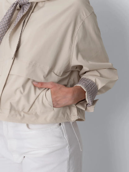 STM-TEX™ Funnel Collar Waterproof Bomber Jacket With Optional Hooded Scarf