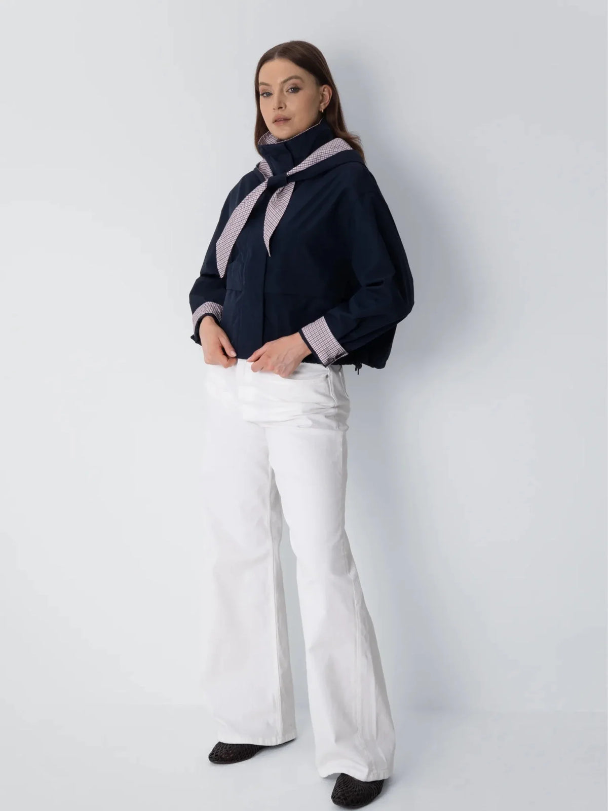 STM-TEX™ Funnel Collar Waterproof Bomber Jacket With Optional Hooded Scarf