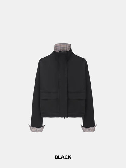 STM-TEX™ Funnel Collar Waterproof Bomber Jacket With Optional Hooded Scarf