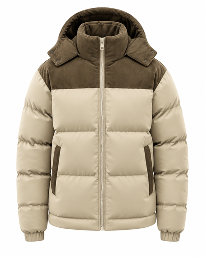 Harlow corduroy puffer jacket khaki