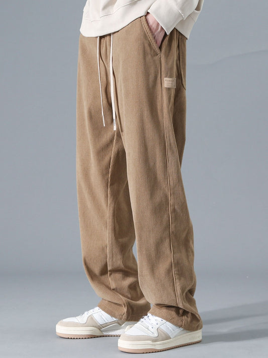 Calça de Veludo Cotelê de Perna Reta