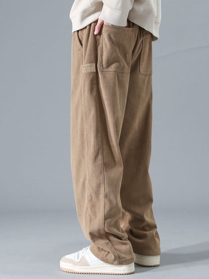 Calça de Veludo Cotelê de Perna Reta