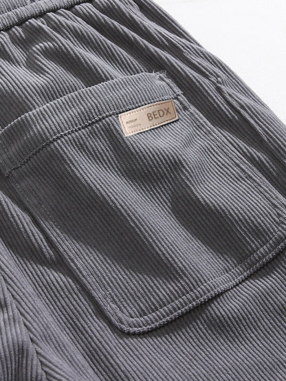 Calça de Veludo Cotelê de Perna Reta