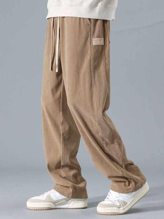 Calça de Veludo Cotelê de Perna Reta