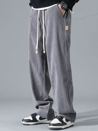 Calça de Veludo Cotelê de Perna Reta