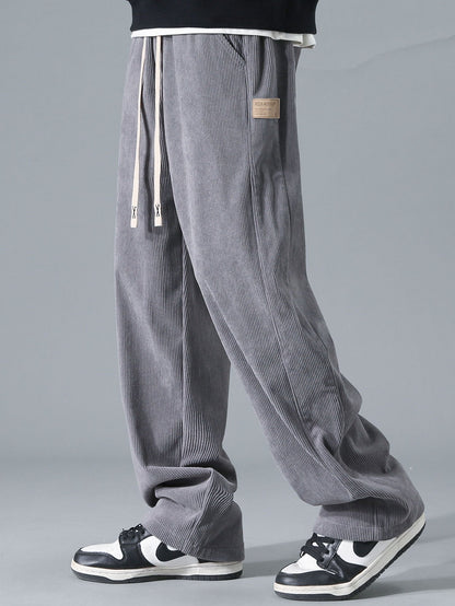Calça de Veludo Cotelê de Perna Reta