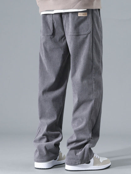 Calça de Veludo Cotelê de Perna Reta